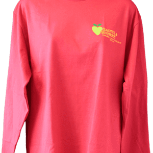Red Long Sleeve Saints and Sinners Shirt, Featuring the Bitten Apple