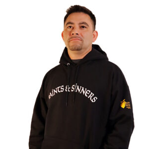 Saints and Sinners High Quality Hoodie Featuring the Iconic Angel and Devil Logo on the back for Men & Women