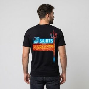 Saints & Sinners Neon Sign Short Sleeve T-Shirt